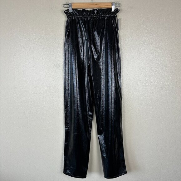 Wilfred Women's Pants Trousers Jive High Rise Faux Leather Shiny Black XS NWT - Picture 4 of 5